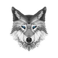 disegno dell'illustrazione di vettore del fronte lowpoly del lupo