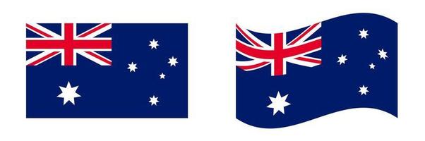 vettore di bandiera dell'australia, set di illustrazioni vettoriali.