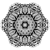 modello astratto mandala in bianco e nero vettore