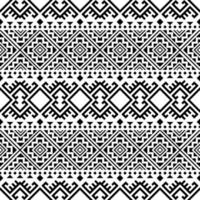 ikat azteco design etnico senza cuciture in colore bianco e nero vettore