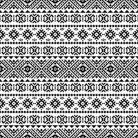 ikat azteco design etnico senza cuciture in colore bianco e nero vettore