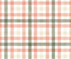 il plaid dell'acquerello color salvia pastello e arancione pesca ripete il motivo senza cuciture vettore