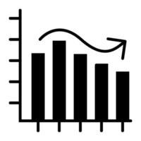 icona della linea del grafico a forma di campana vettore