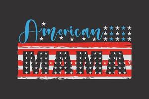 mamma americana 4 luglio e design t-shirt per la festa della mamma vettore