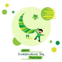 biglietti di auguri per la festa dell'indipendenza del pakistan. adatto per la celebrazione del giorno dell'indipendenza del Pakistan vettore