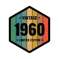 1960 design vintage t-shirt retrò, vettore