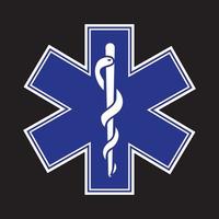 simbolo medico dell'emergenza - illustrazione vettoriale stella della vita