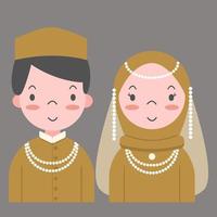 avatar di sposi tradizionali indonesiani vettore