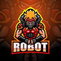 design del logo esport della mascotte del robot vettore