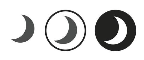 icona della luna crescente calante. set di icone web. collezione di icone. semplice illustrazione vettoriale. vettore