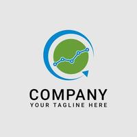 semplice design del logo aziendale in verde e blu vettore