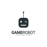 design del logo del robot di gioco, una combinazione di joystick e robot vettore