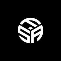 design del logo della lettera fsa su sfondo nero. fsa creative iniziali lettera logo concept. disegno della lettera fsa. vettore