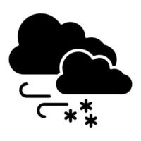 icona della linea di bufera di neve vettore