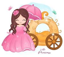 illustrazione carina piccola principessa vettore