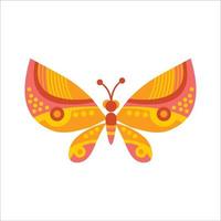 illustrazione vettoriale della farfalla della geometria arancione e rossa