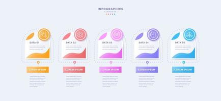 modello di infografica aziendale con cinque passaggi vettore