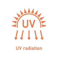 icona della radiazione uv. simbolo dell'ultravioletto solare. vettore