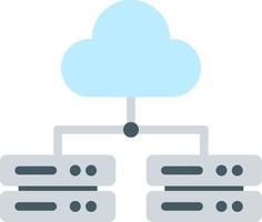 icona di colore piatto di più server cloud vettore