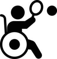 illustrazione vettoriale di tennis in sedia a rotelle su uno sfondo simboli di qualità premium. icone vettoriali per il concetto e la progettazione grafica.