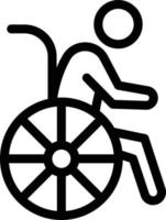 disabilitare l'illustrazione vettoriale della sedia a rotelle su uno sfondo. simboli di qualità premium. icone vettoriali per il concetto e la progettazione grafica.