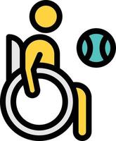illustrazione vettoriale della palla della sedia a rotelle su uno sfondo simboli di qualità premium icone vettoriali per il concetto e la progettazione grafica.