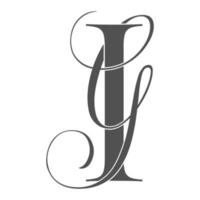 ig, gi, logo monogramma. icona della firma calligrafica. monogramma del logo del matrimonio. simbolo del monogramma moderno. logo delle coppie per il matrimonio vettore