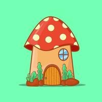 casa dei funghi con finestre e porte illustrazione della casa dei funghi fantasia solated