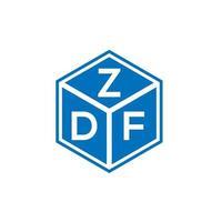 zdf lettera logo design su sfondo bianco. zdf creative iniziali lettera logo concept. disegno della lettera zdf. vettore