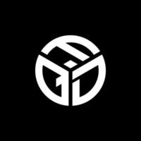 design del logo della lettera fqd su sfondo nero. fqd creative iniziali lettera logo concept. disegno della lettera fqd. vettore