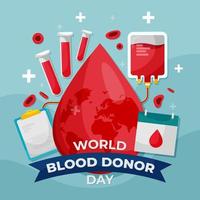 concetto di giornata mondiale del donatore di sangue vettore
