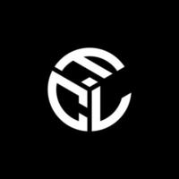 design del logo della lettera fcl su sfondo nero. fcl creative iniziali lettera logo concept. disegno della lettera fcl. vettore