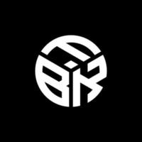 design del logo della lettera fbk su sfondo nero. fbk creative iniziali lettera logo concept. disegno della lettera fbk. vettore
