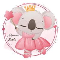 adorabile illustrazione di koala danzante vettore