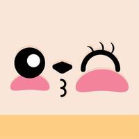 wink espressione facciale cartone animato kawaii - illustrazione vettoriale