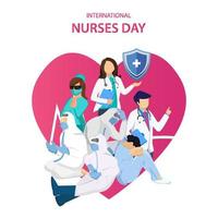 illustrazione vettoriale del concetto di giornata internazionale dell'infermiera.