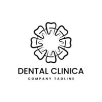 modello di logo dentale adatto per aziende e nomi di prodotti. questo elegante logo design potrebbe essere utilizzato per scopi diversi per un'azienda, un prodotto, un servizio o per tutte le tue idee. vettore