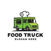 logo dell'illustrazione del camion di cibo con uno stile giocoso, giovanile e divertente vettore