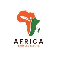 logo dell'industria agricola dell'africa, agricoltura con foglia e concetto verde vettore