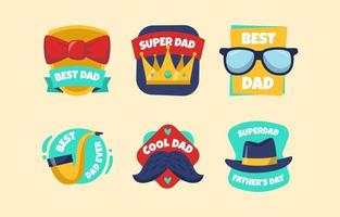 set di badge per la festa del papà vettore
