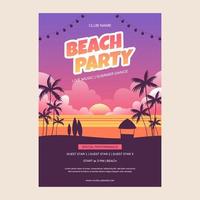 modello di poster per feste in spiaggia vettore