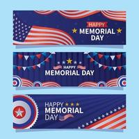 banner del memorial day vettore