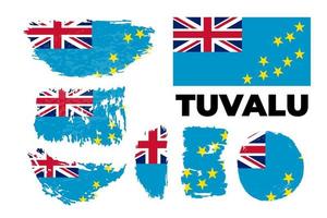 bandiera di tuvalu il vettore dell'illustrazione su uno sfondo bianco, elementi di design della pennellata del set di grunge. illustrazione vettoriale