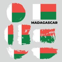 bandiera ufficiale nazionale del madagascar. simbolo patriottico africano vettore