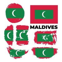 bandiera del paese delle Maldive. felice giorno dell'indipendenza delle Maldive con l'illustrazione della bandiera della spazzola del grunge. illustrazione vettoriale
