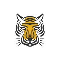 illustrazione di immagine vettoriale testa di tigre isolata su sfondo bianco. adatto per icona, logo, sfondo utilizzando il tema della tigre