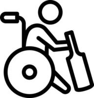 illustrazione vettoriale del cricket della sedia a rotelle su uno sfondo simboli di qualità premium icone vettoriali per il concetto e la progettazione grafica.