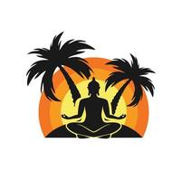 vettore di yoga meditazione buddha