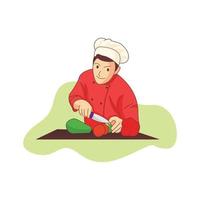 illustrazione del personaggio dello chef vettore