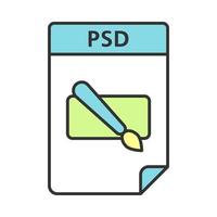 icona del colore del file psd. formato file immagine a strati. illustrazione vettoriale isolata